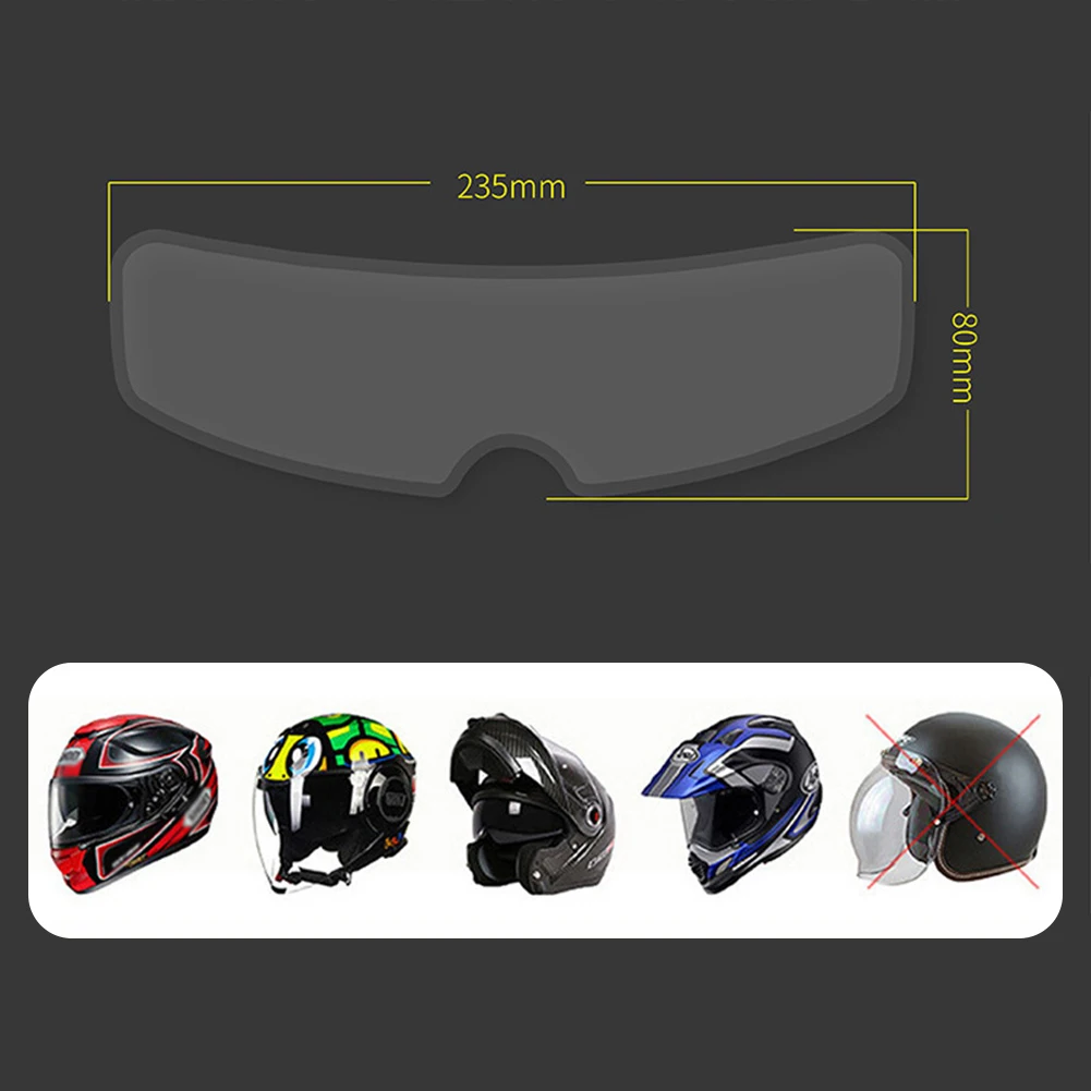 Patch Anti-buée Pour Casque, Film Universel Haute Transparence Pour Visière  De Casque 24,5 Cm/9,6 Pouces Pour Moto 