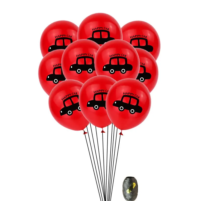 10 red 1 комплект латексный шар счастливый автомобиль конфетти блесток Свадебная вечеринка тема Декор поставки Babyshower гелиевые шары украшения на день рождения - Цвет: 10 red