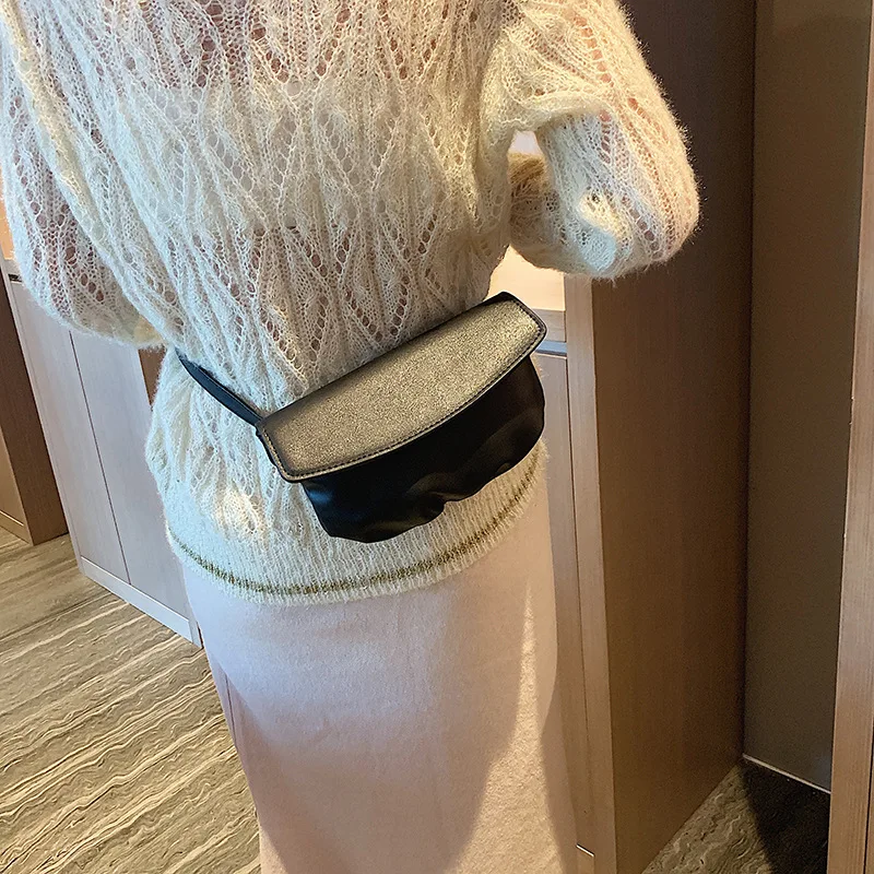 

2019 New Style Autumn Pleated Pillow Bag Solid Color Simple Shoulder WOMEN'S Bag