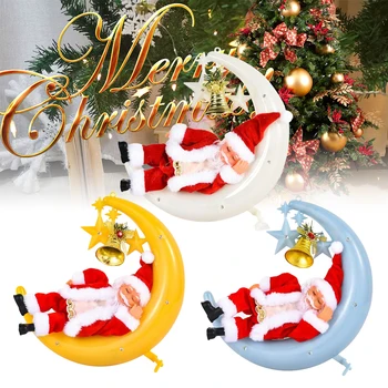 

Electric Music Santa Claus Moon Hanging Ornament Xmas Decor Kid Gift 2021