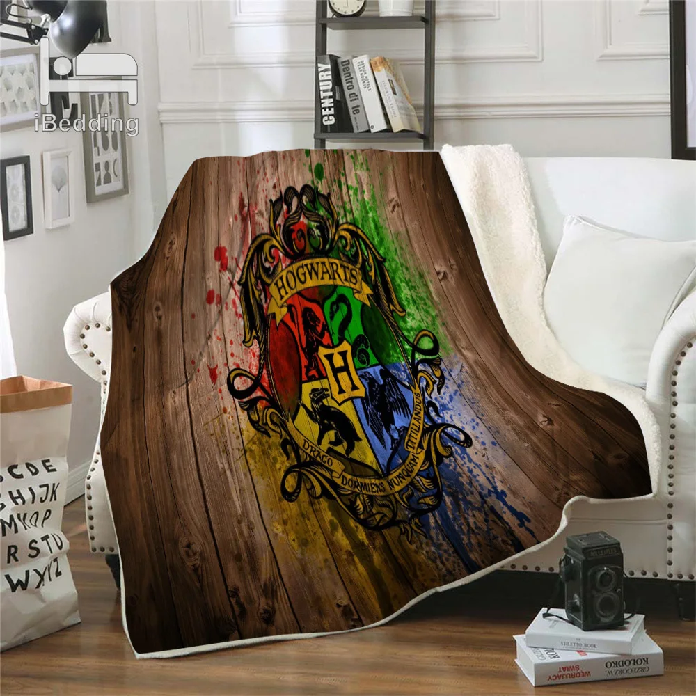 Hot Movie Cartoon Potter Classic Premium Throw Blanket Print on Demand Sherpa Blankets for Sofa Customized DIY Plush Thin Quilt-0