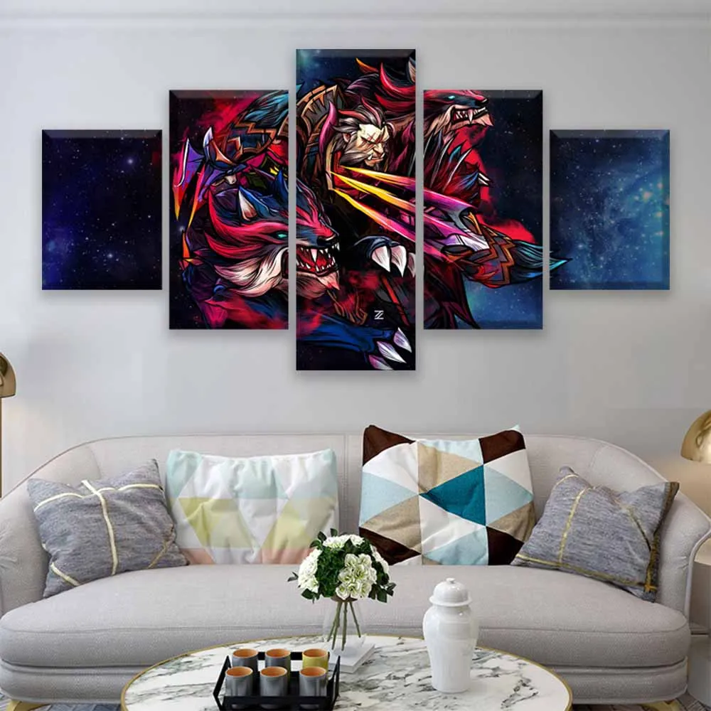  Modern Canvas Painting Modular Game Poster 5 Pieces 2 DotA Juggernaut Wall Art Home Decor Boys Room