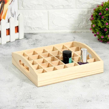 

Desktop 30 Grids Wooden Storage Box Essential Oil Storage Tray Display Organizer 15ml Aromatherapy Bottles Tray Holder Case