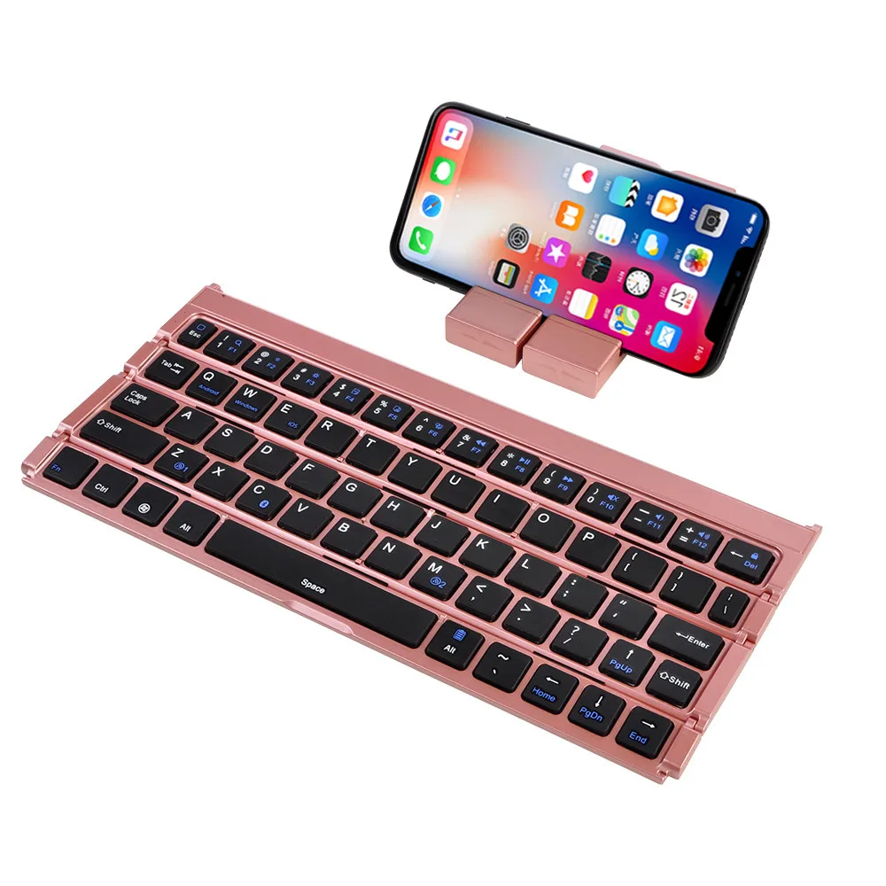 Складная Беспроводная мини-клавиатура Bluetooth для планшета iPhone pc+ держатель