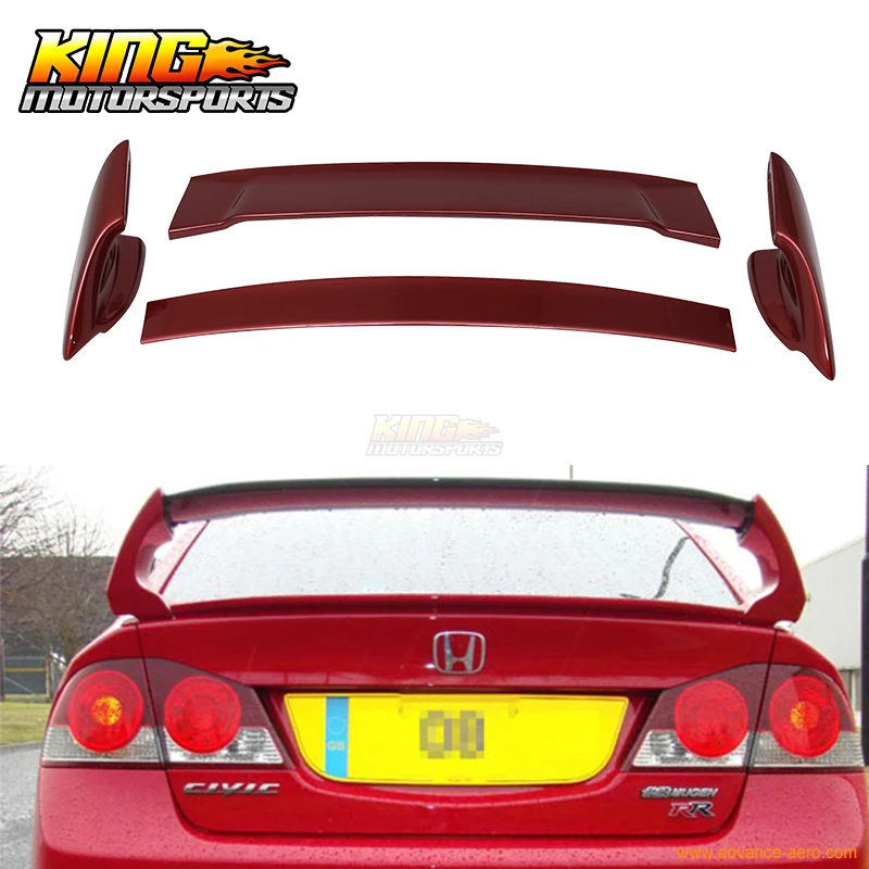 Спойлер для багажника подходит 2006-2011 Civic Mugen style окрашенный Match # YR557P Habanero Red Pearl США