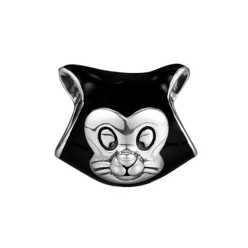 

Black Color Enamel Cartoon Figaro Cat Charm Beads for Charms Bracelets Women DIY Sterling Silver 925 Beads for Jewelry Making