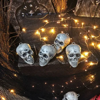 

Halloween Decorations Artificial Skull Head Model Plastic Skull Bone Scary Horror Skeleton Party Bar Ornament