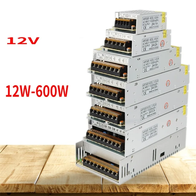 100-240 В вход, 12 В DC Выход, 1A 2A 3A 4A 5A 10A 15A 20A 30A 40A 12 в драйвер полосы, трансформатор освещения Светодиодный переключатель питания