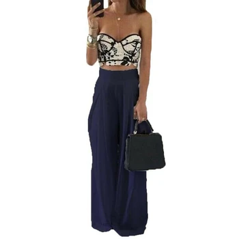 

Women Wide Leg Pants Fashion Baggy Vintage High Waist Long Pant OL Loose Oversize Flared Trousers Casual Solid Streetwear