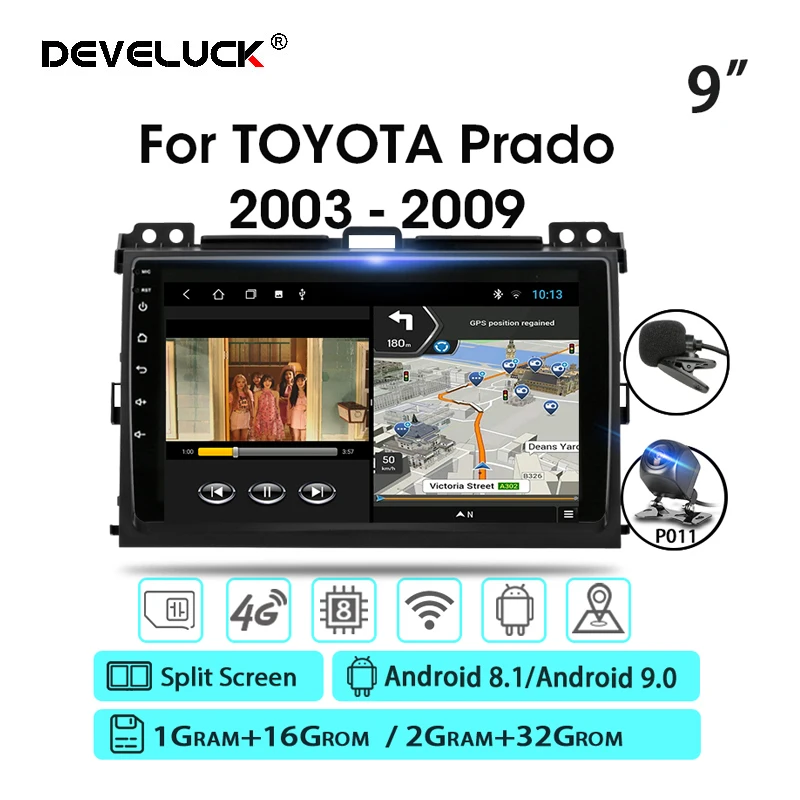Автомагнитола Develuck для Toyota Prado 9 0-2003 2 Din дюймов Android 2009 GPS RSD | Автомобили и мотоциклы