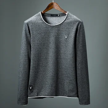 

Autumn and winter thick long-sleeved T-shirt men's self-cultivation solid color men's compassionate Japanese shirt shirt 7925