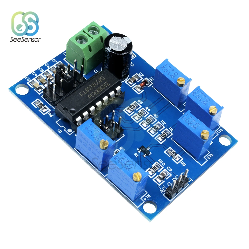 DC 12V 15V ICL8038 регулируемый генератор сигналов Модуль 10Hz-450KHz средняя низкая частота треугольная/прямоугольная/Синусоидальная волна