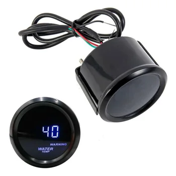 

2inch 52mm Water Temp Gauge Car Universal Blue Digital LED Temperature Meter Red Warning Light 40-150 Degrees Celsius