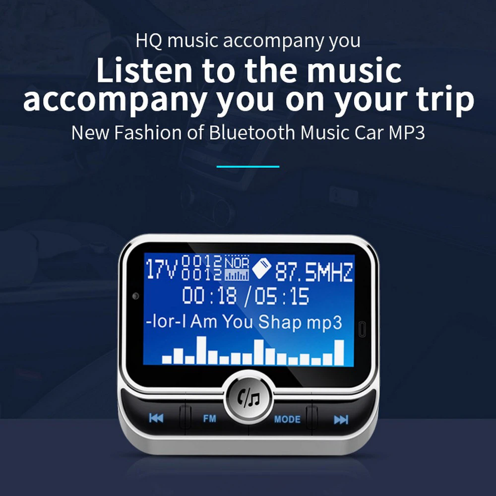 Автомобильный fm-передатчик Bluetooth беспроводной радио адаптер AUX MP3 плеер fm-модулятор с громкой связью двойной USB быстрое зарядное устройство