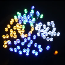 50/100/200 светодиодные декоративные лампочки на солнечной энергии уличная Водонепроницаемая уличная гирлянда дома Рождественские садовые украшения Гирлянда Свет узкая цепочка