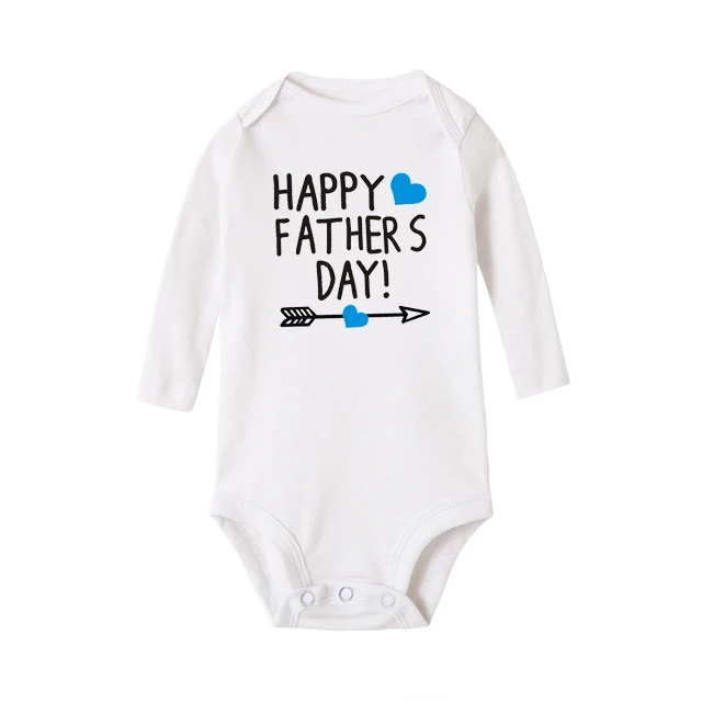 fathers day Теплые зимние хлопковые комбинезоны для маленьких мальчиков и девочек; комбинезон с длинными рукавами для младенцев; Одежда для новорожденных с принтом «Счастливые папы и матери» - Цвет: fathers day