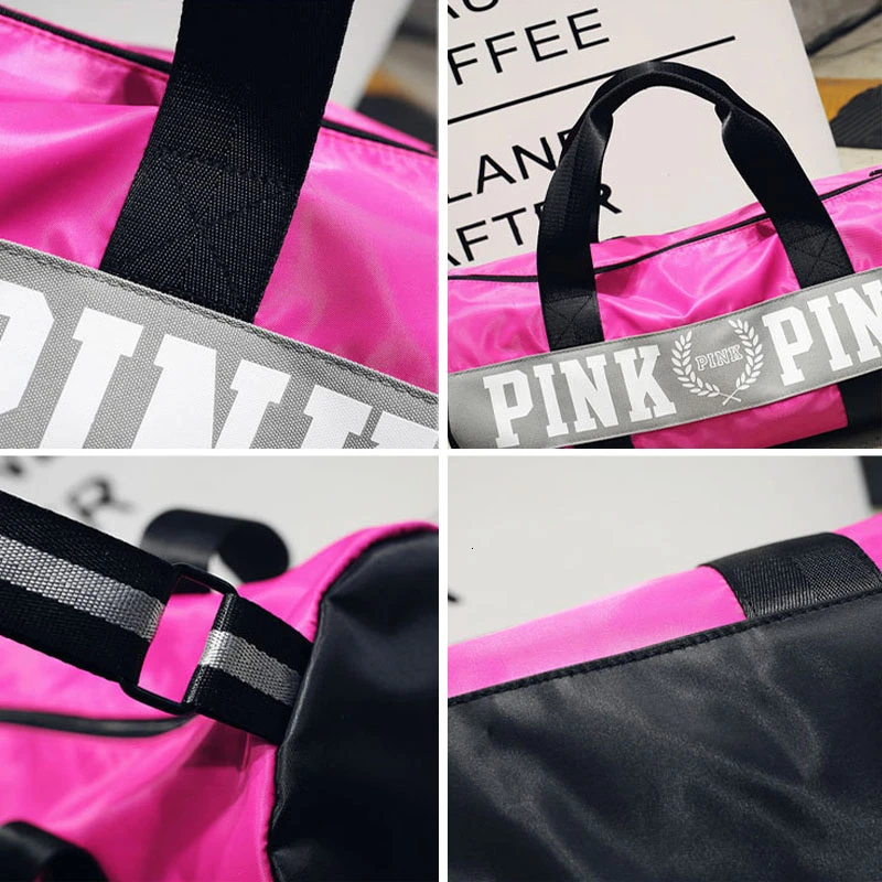 Новая модная дорожная сумка, нейлоновая розовая Мужская спортивная сумка для спортзала, женская большая дорожная сумка, органайзер, багажные кубики, дорожные сумки на плечо