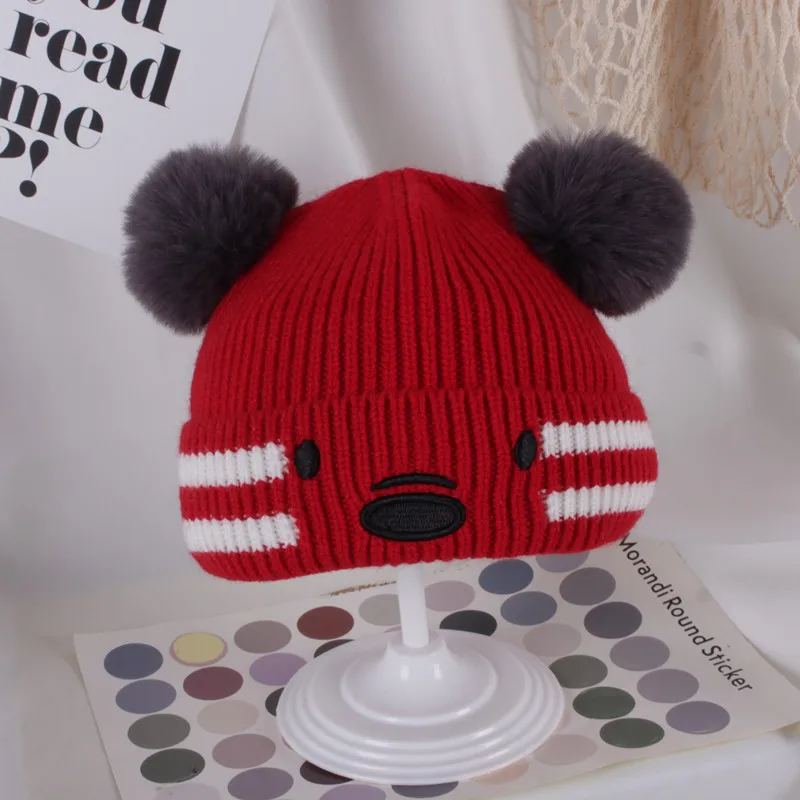 style1 red Шапочка для малыша с героями мультфильма вязаная зимняя шапка для маленьких мальчиков и девочек Дети Младенцы Малыши шапочка для новорожденных шапка Девочки Мальчики Аксессуары Muts - Цвет: style1 red