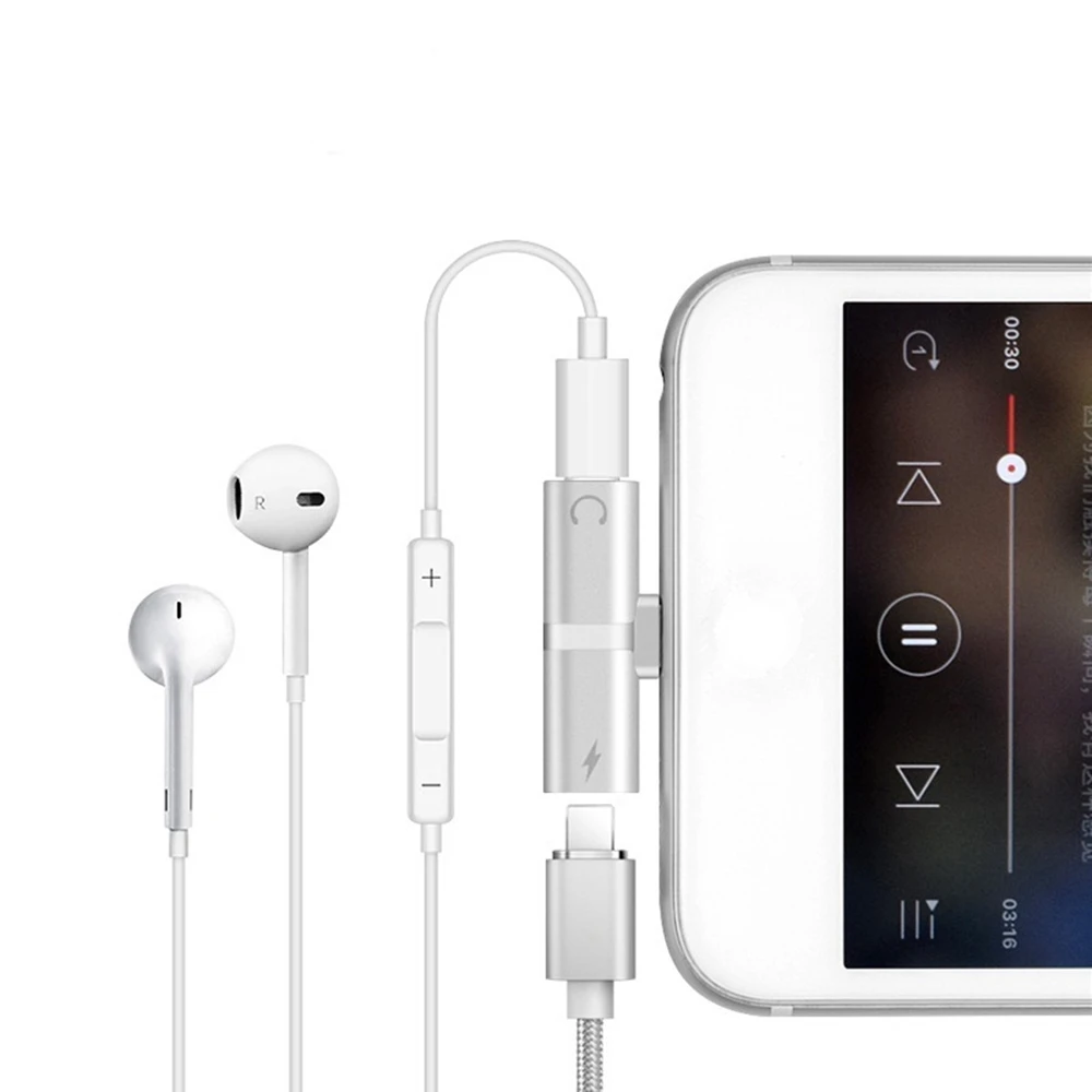 Для iPhone X XR 7 8 Plus аудио зарядка двойной адаптер сплиттер кабель для Lightning Jack для наушников AUX преобразователь кабельного разъема