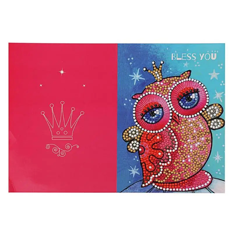 DIY Алмазная картина поздравительная открытка сова цветок животных День рождения