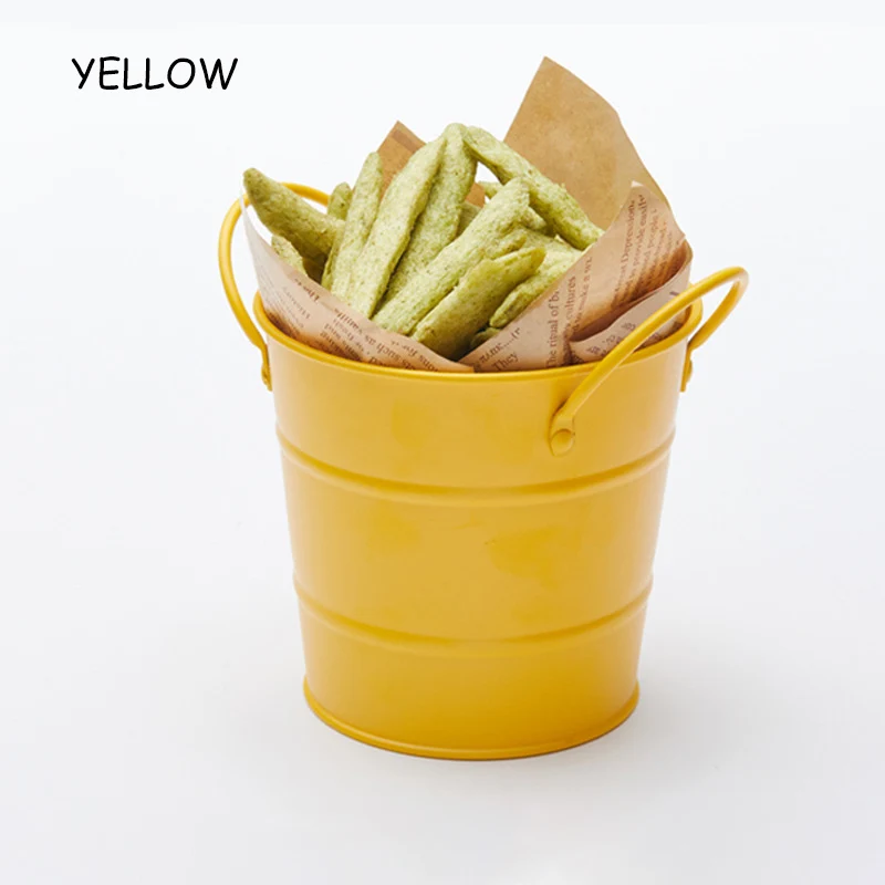 yellow Корзина для картофеля фри, полка для закусок, контейнеры для еды, посуда, бочки, многофункциональная креативная чашка для закусок, завтрака, жареная миска, 1 шт - Цвет: yellow