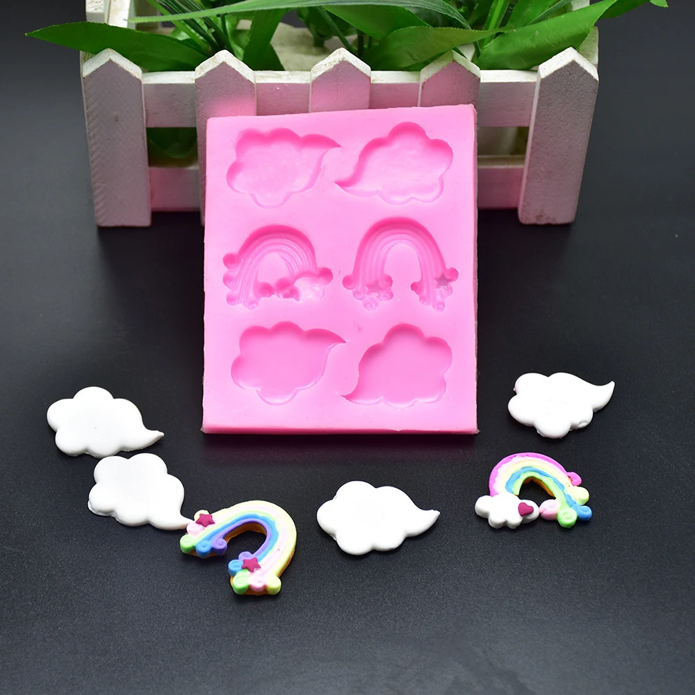 3D DIY силиконовые формы для выпечки торта облако Радуга форма помадка шоколадный торт украшение глина десерт выпечки Посуда Плесень инструмент