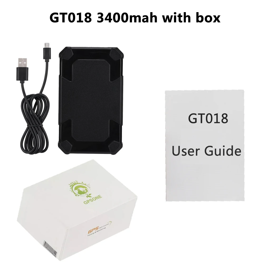 Скрытый магнитный gps полицейский локатор gt018 портативный навигатор Магнитный 6400 мАч перезаряжаемый gps трекер Противоугонный автомобильный gps трекер - Цвет: with box(3400mAh)
