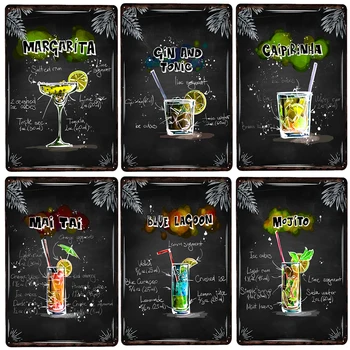 

New Formula Cocktail Metal Plate Tin Sign Plaque Vintage Decor Metal Sign Metal Poster Home Beer Pub Decoration Vintage Poster