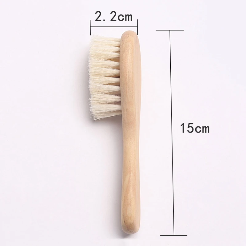 New Baby Care Pure Natural Wool Baby Wooden Brush Comb Brush Baby Hairbrush Newborn Hair Brush Infant Comb Head Massager