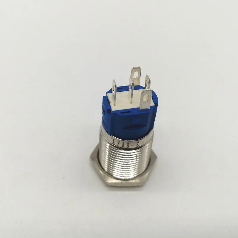 Металлический кольцевой кнопочный переключатель 16 мм светодиодное кольцо