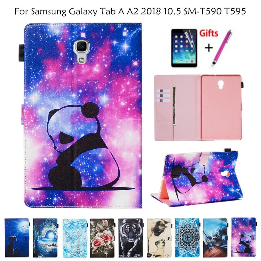 Чехол для Samsung Galaxy Tab A 10 5 2018 SM-T590 T590 T595 T597 умный чехол из искусственной кожи с