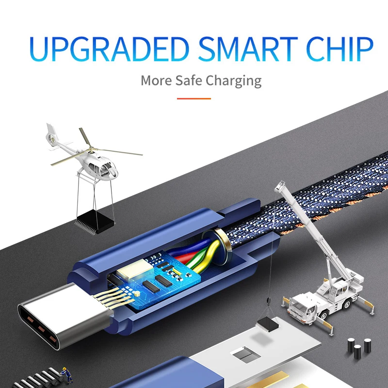 Тип-c кабель джинсовая проволока USB C позолоченный штекер Быстрая зарядка usb type C кабель для Xiaomi samsung MacBook/Xiaomi/4C/Letv/Oneplus