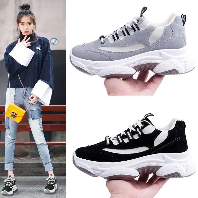 

Spring and autumn new 2020 thick bottom increased wild casual sports shoes fashion old shoes women tide X111