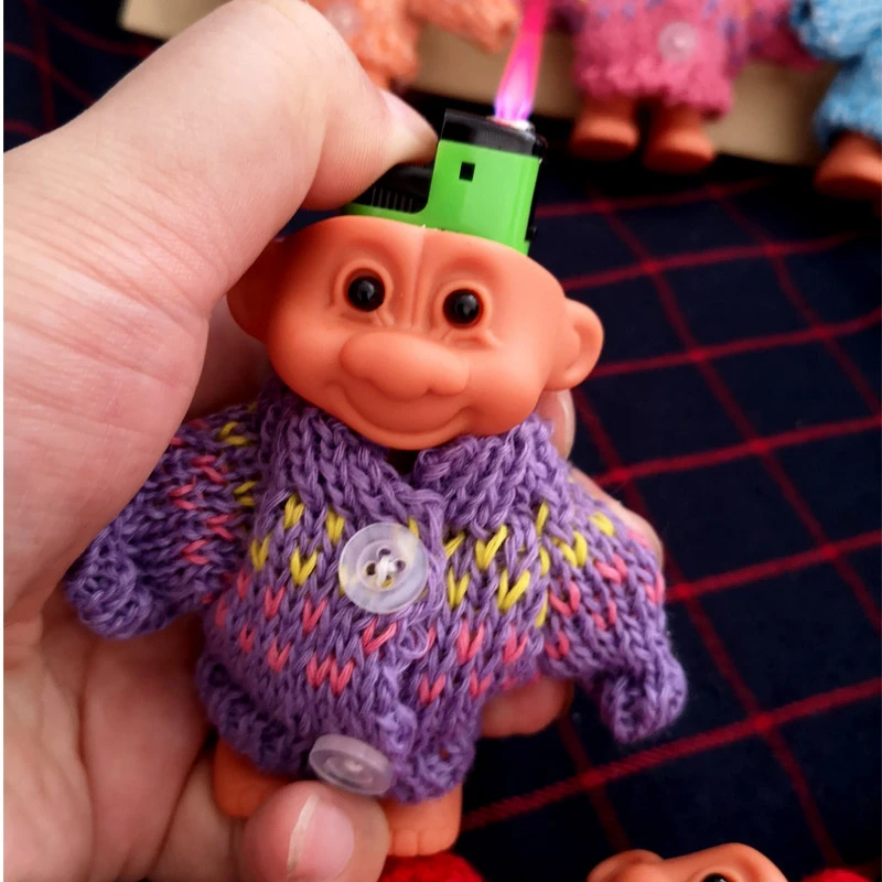 Cute Rubber Doll Lighters Case Bic Plastic Slim Lighter Case Sweate