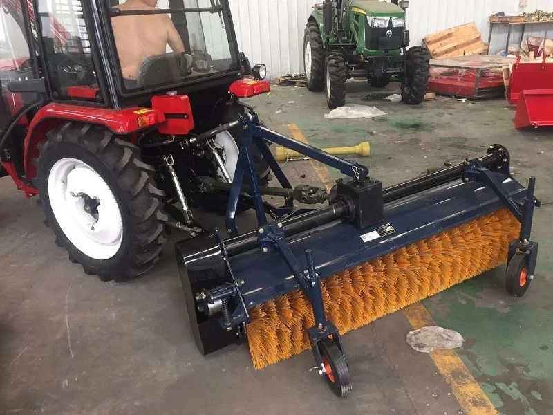 Tractor with Snow Sweeper & Snow Blower