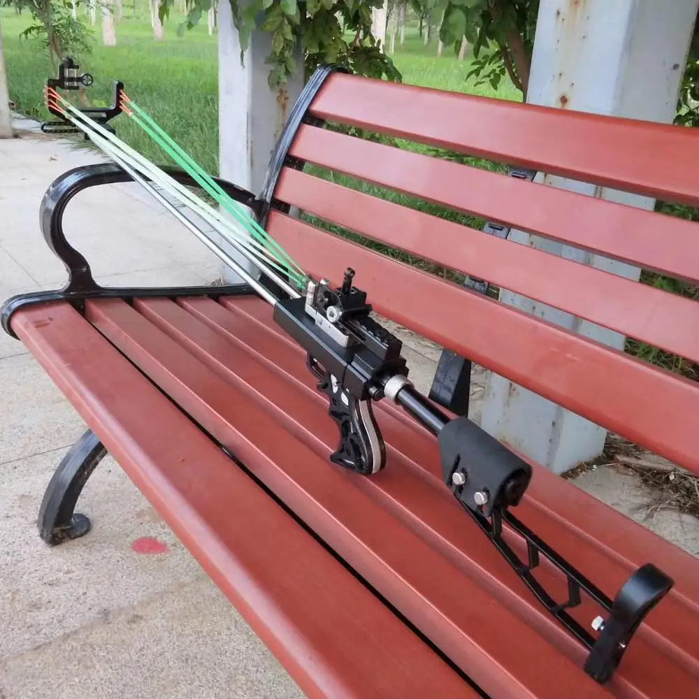 

Outdoor shooting toy- Hunting Slingshot Rifle - Double Safety Device - Deluxe Version CNC Tech 2019 NEW -W3