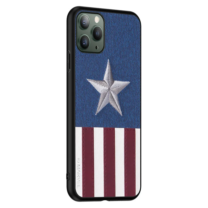 Чехол с принтом Marvel для iPhone 11 Pro Max, Роскошный чехол с вышивкой, Прошитый чехол для Apple iPhone XS XR XS MAX 7/8 Plus
