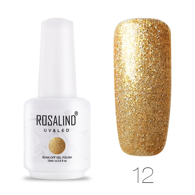 RH12 ROSALIND Гель-лак для ногтей светящийся Алмазный гель УФ-светодиодный гель все для маникюра Платиновый лак для ногтей - Цвет: RH12