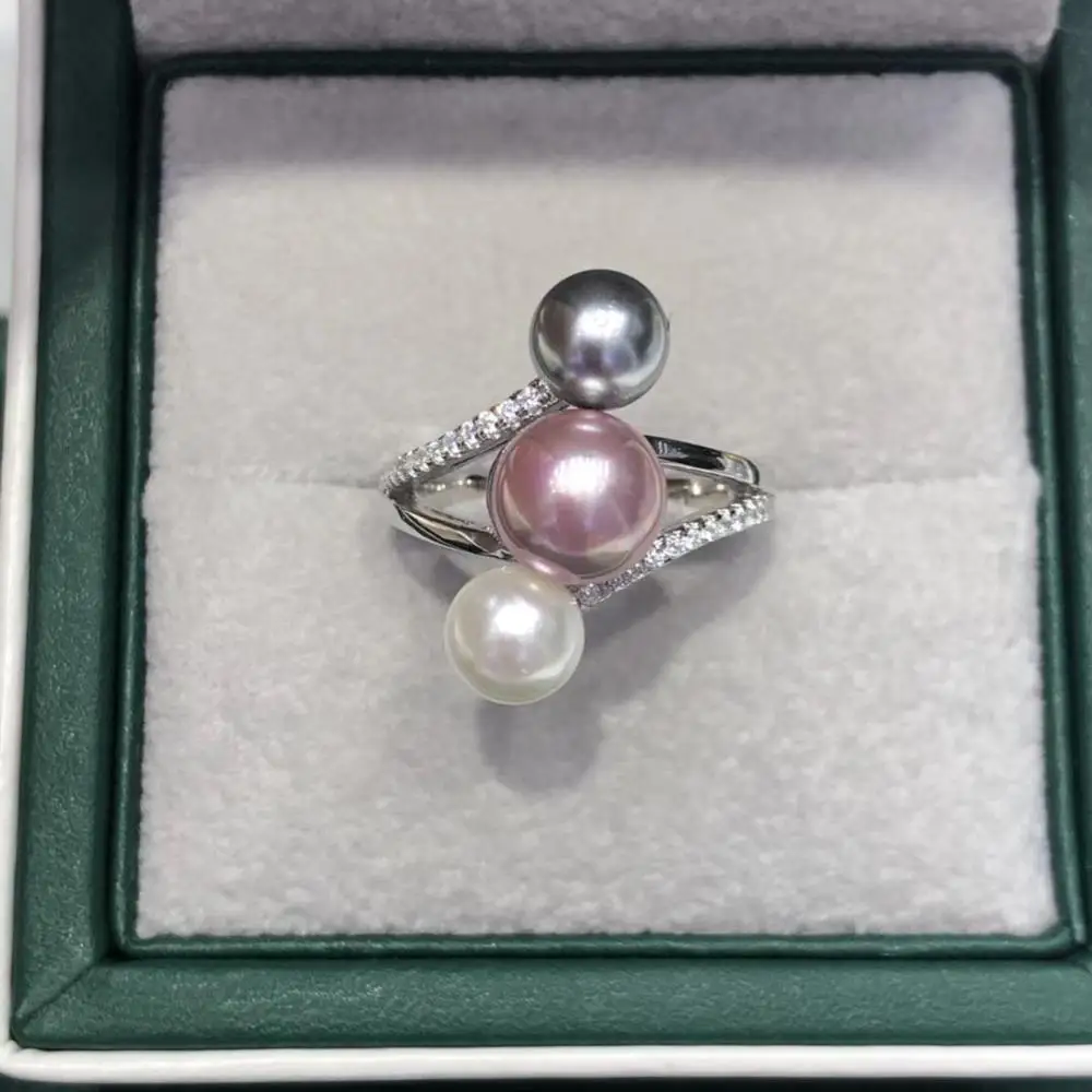 

Три искусственных серебряных регулируемых кольца, комплектующие для крепления, детали для жемчужных кораллов, нефритовых бусин, кристаллов