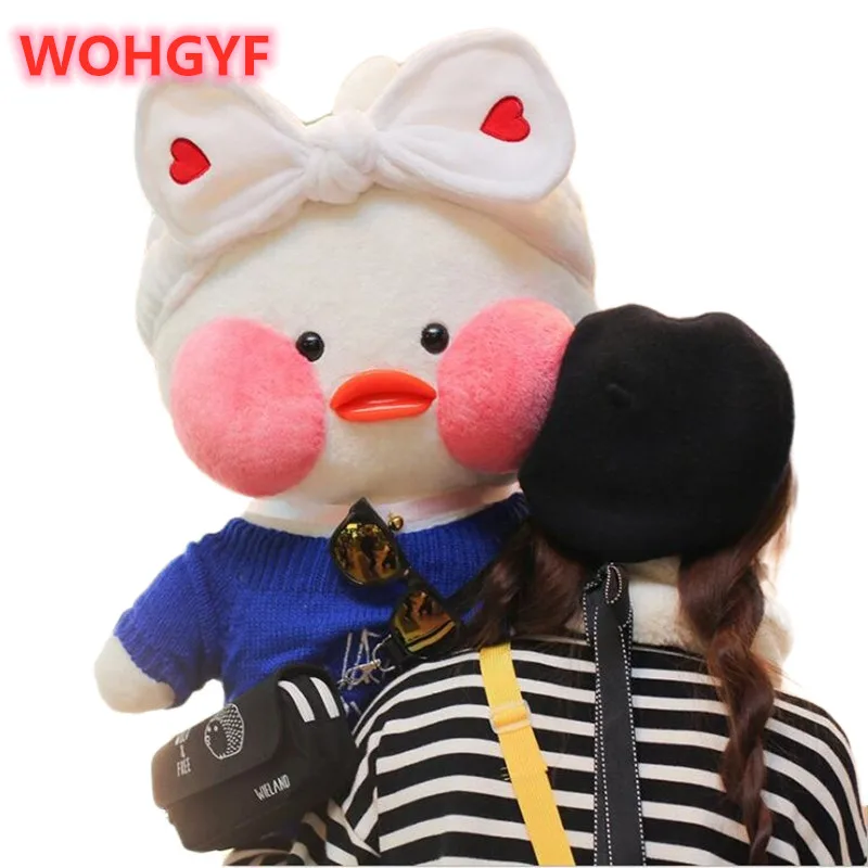 

80cm Big Lalafanfan Plush Stuffed Toy Kawaii Cafe Mimi Yellow Duck Lol Change Clothes Plush Doll Girls Gifts Toys For Children