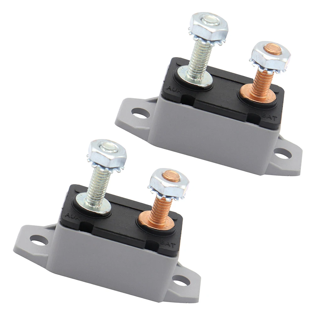 2Pcs 20Amp Auto Reset 12V 24V Circuit Breaker Car Automatic Fuse Metal Stud Bolt Type
