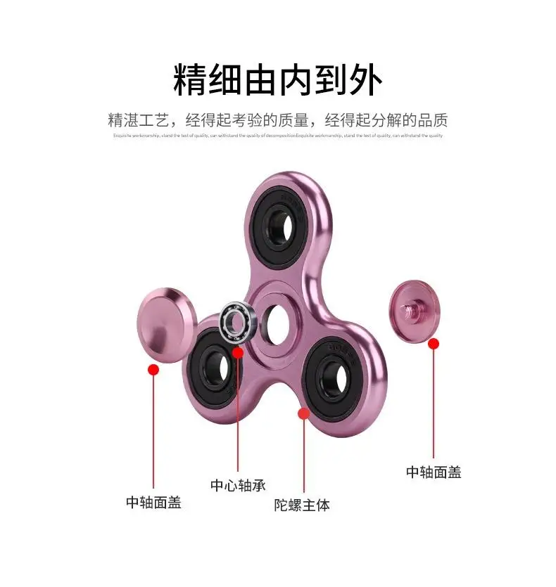 Fidget Spinner Adult Fine Copper Finger Alloy Rotating Relaxation Finger between Your Figure Metal Decompression Toy Boy Childre