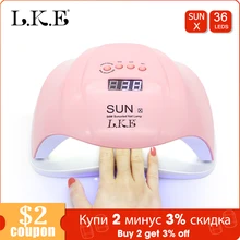 LKE лампа для ногтей Новинка SUNX розовая УФ лампа 48 Вт/54 Вт двойная мощность Сушилка для ногтей Портативный Маникюр для ногтей для всех лампа для сушки гель-лака для ногтей