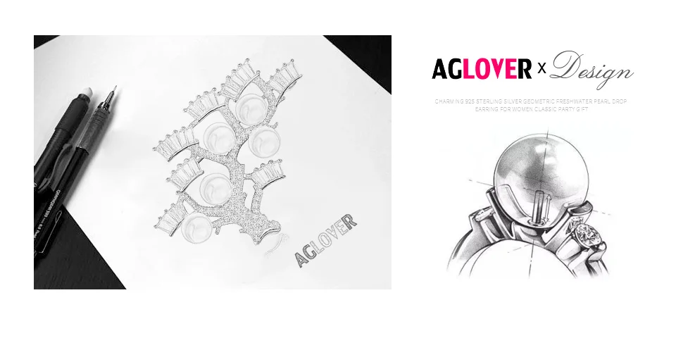 Серебряная брошь AGLOVER Real 925, инкрустация циркония, резьба, брошь из натурального пресноводного жемчуга, женская бижутерия, рождественский подарок