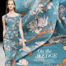 108 см широкая натуральная шелковая ткань 19 мм цифровой струйный Шелковый ткань сатин-стрейч драповая рубашка платье ткань оптом шелковая ткань