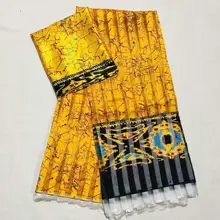 Высокое качество цифровой печатный воск дизайн Африканский атлас Ткань Органза Шелковый узор атласная шелковая ткань для вечернего платья lisa02