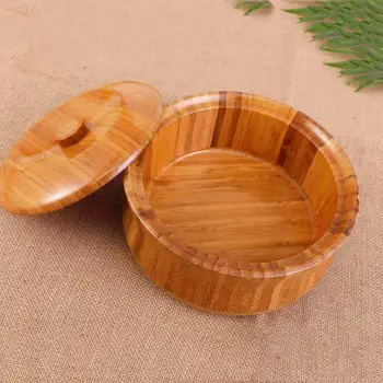 

Bamboo fruit bowl with lid, carbonized color, bamboo carbonized fruit bowl, bamboo lunch box