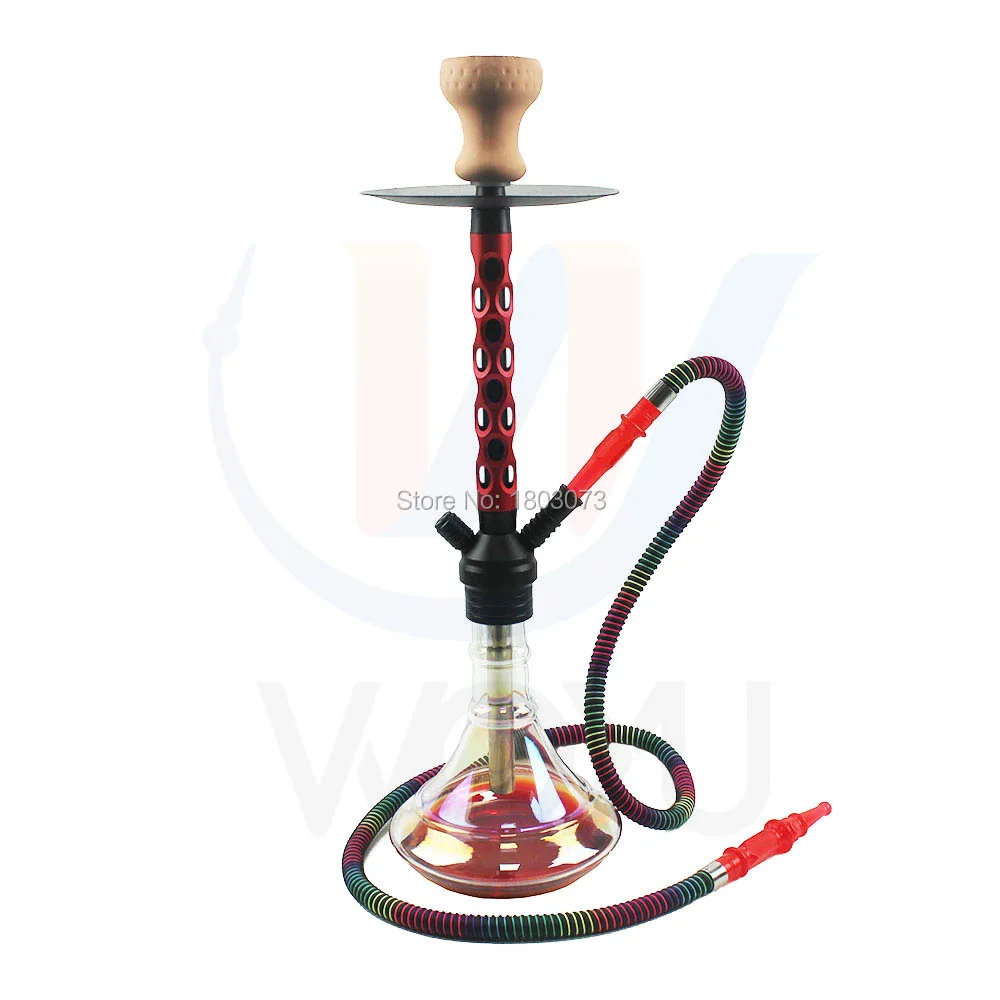 Hallow chicha stem один шланг кальян hokka алюминий 60 см Высота кальян курительный табачный инструмент Кальян стекло Египетский наргиле горшок