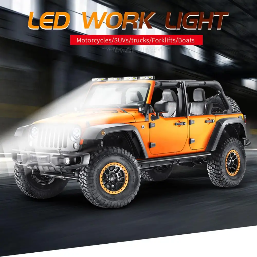 Günstig 2 stücke 48W 16LED 6500K Auto Arbeit Glühbirne Spot Strahl Bar Auto SUV Lkw Wasserdichte Off Road fahren Nebel Lampe für Jeep BMW