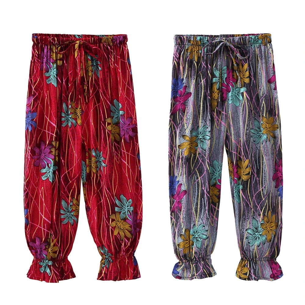 Детские хлопковые шаровары для девочек Свободные повседневные пляжные с